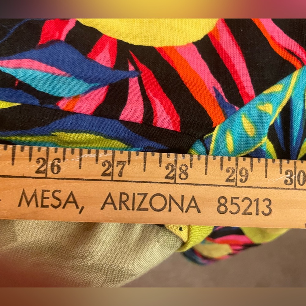 Tabitha Brown for Target Bold Tropical Lemon Print Linen Blend Wide Leg Pants SM - Picture 13 of 16